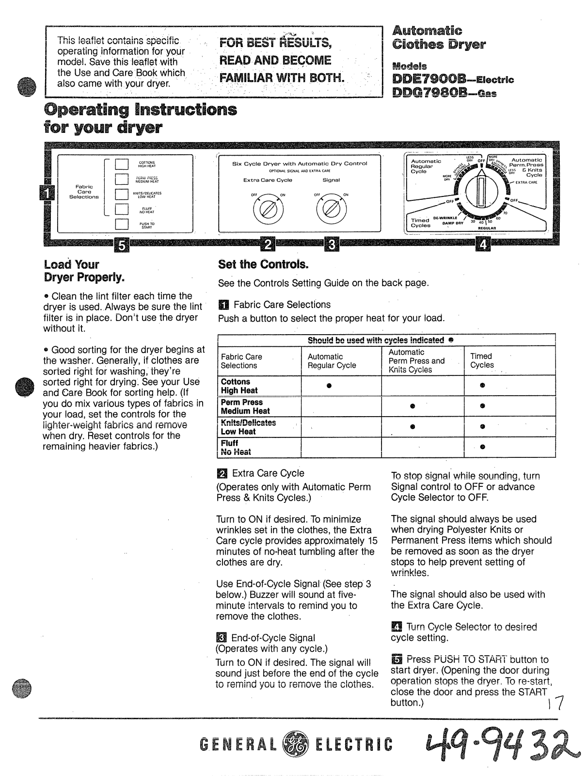 GE DDE7900B, DDG7980B Operating instructions - ManualMachine.com