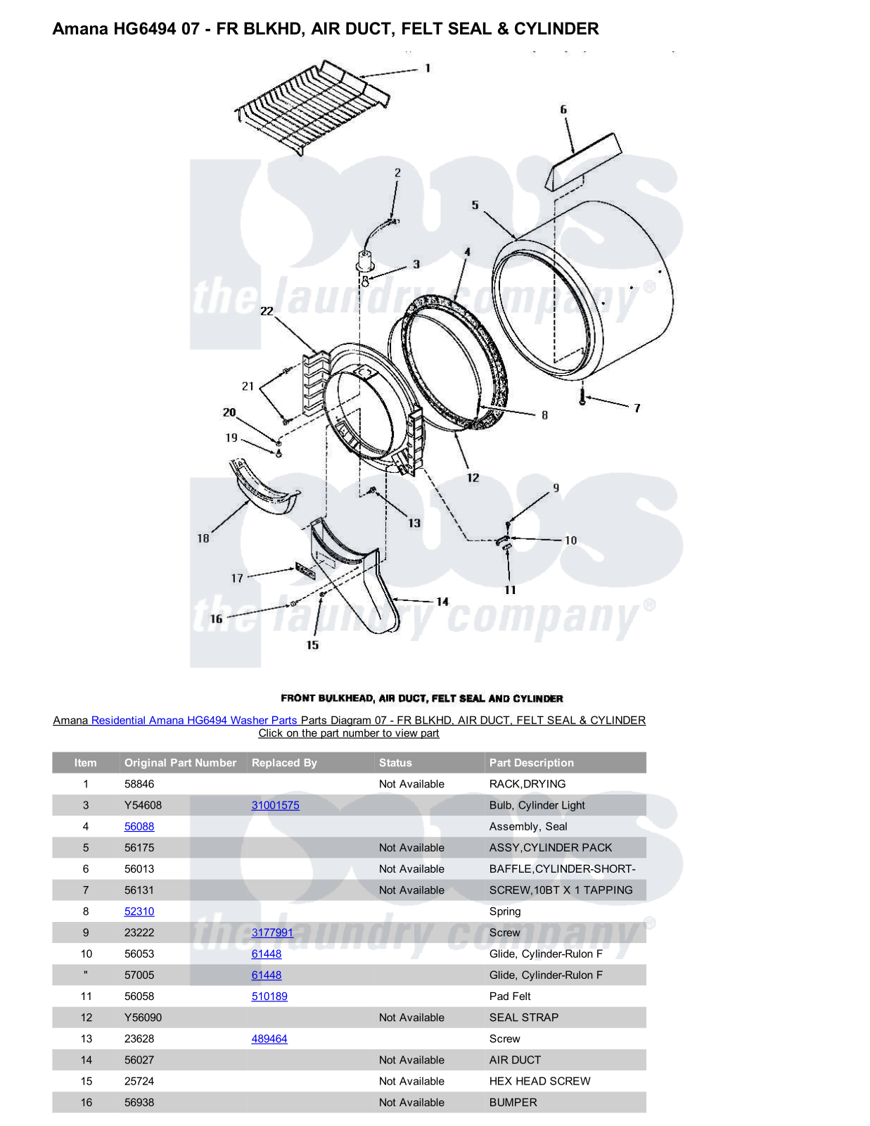 Amana HG6494 Parts Diagram