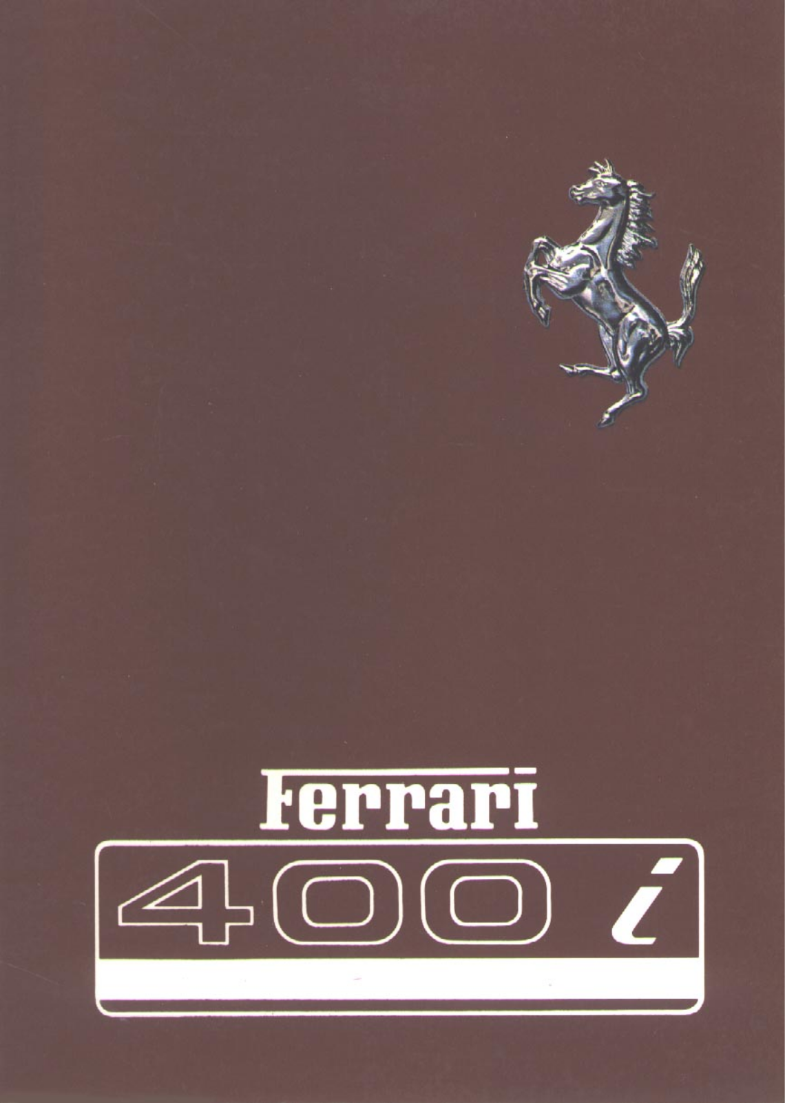 Ferrari 400 1982 User Manual