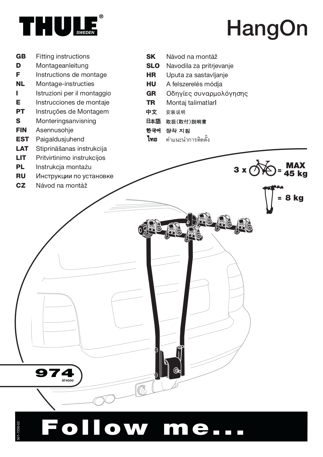 Thule HangOn 974 User Manual