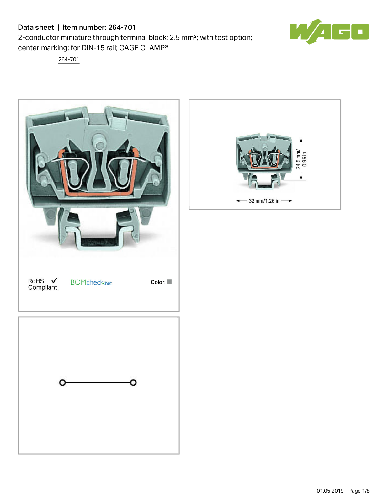 Wago 264-701 Data Sheet