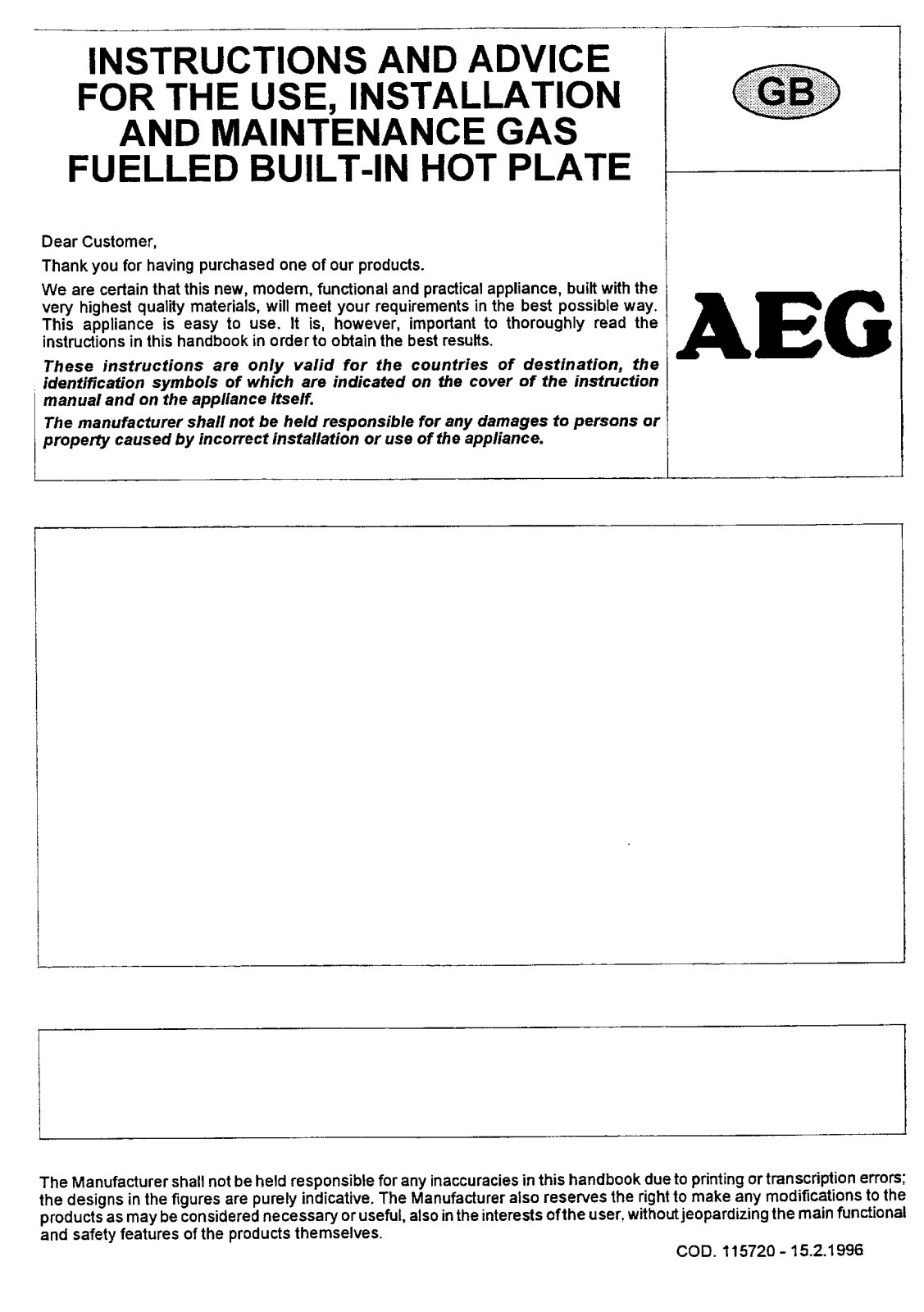 AEG 31213 G D, 31213 G W User Manual