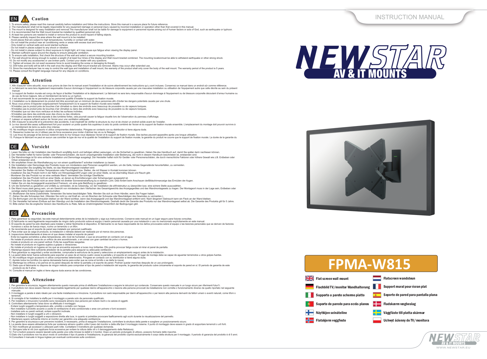 Newstar FPMA-W815 User Manual