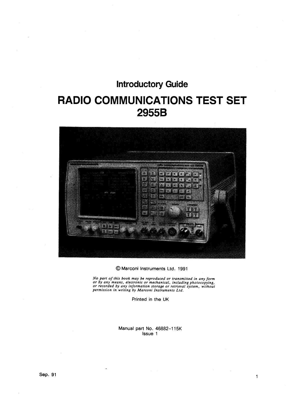 Marconi 2955B User Manual