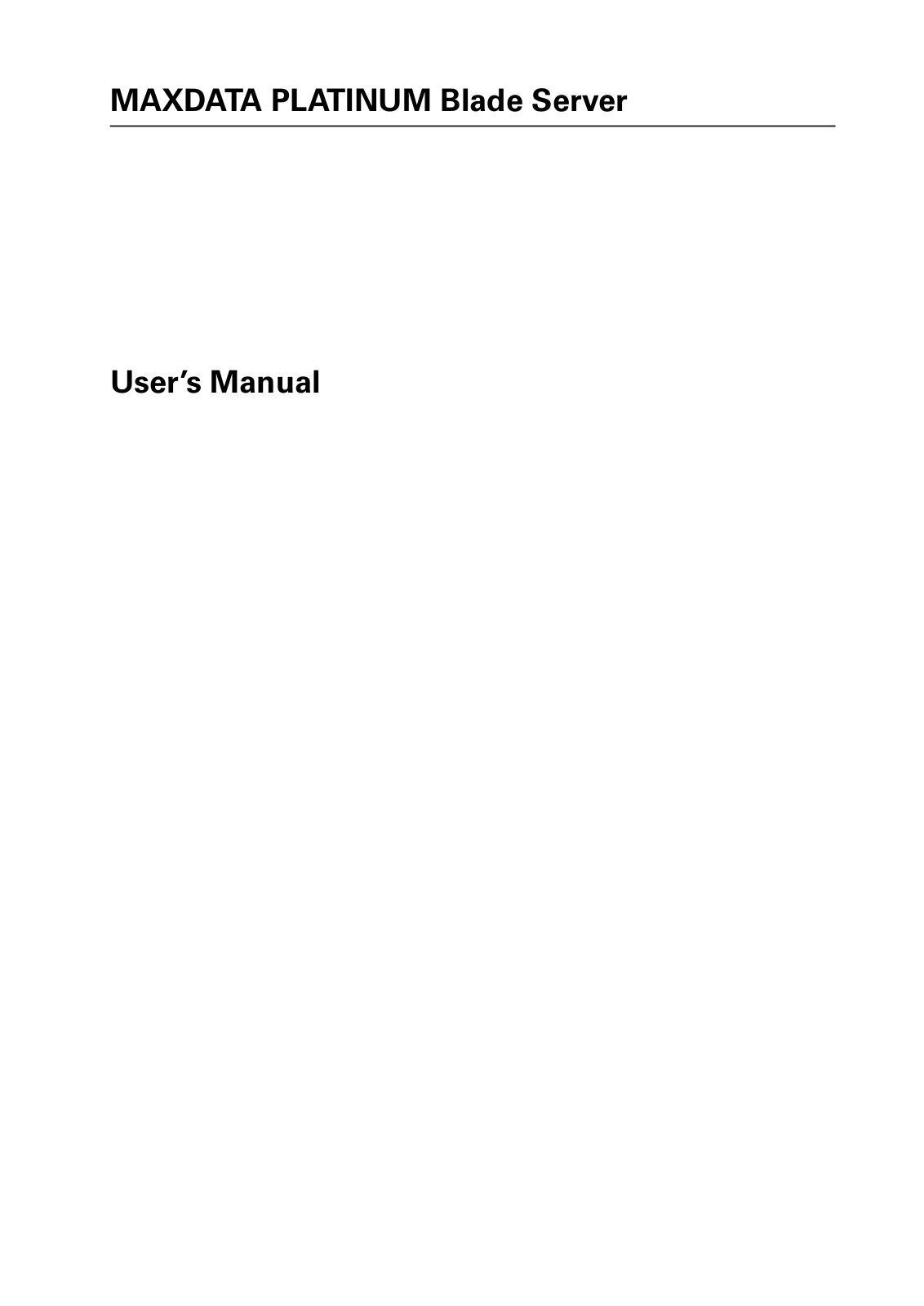 Maxdata BLADE user manual