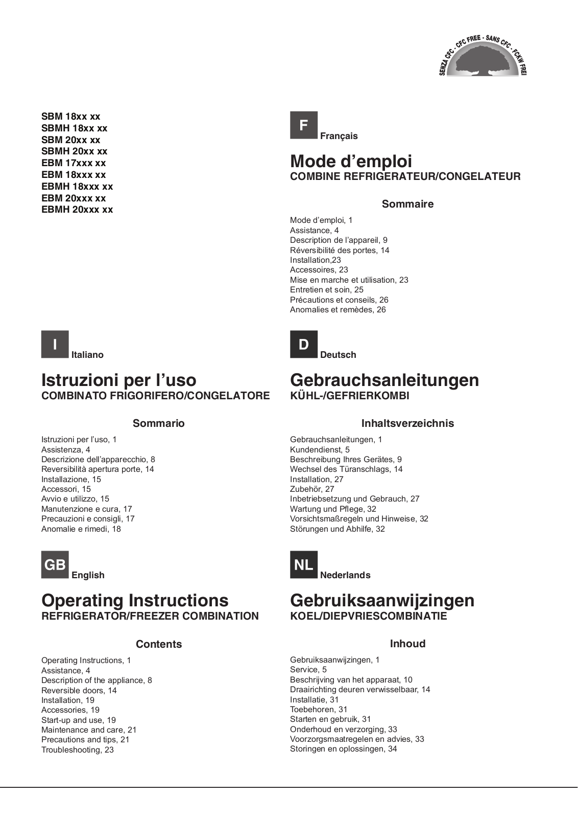 HOTPOINT EBM 18311 V, EBM 18321 V User Manual