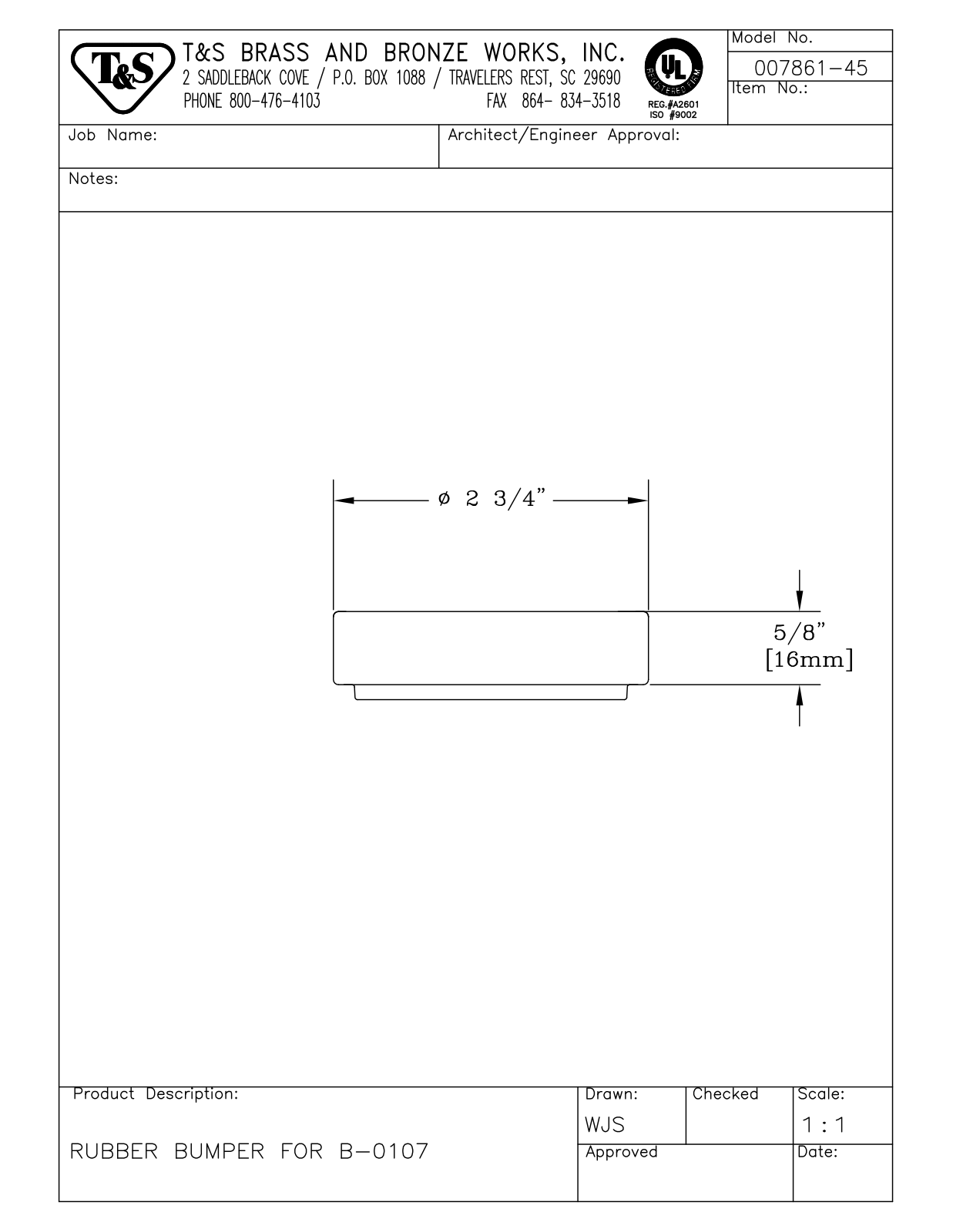 T&S Brass 007861-45 User Manual