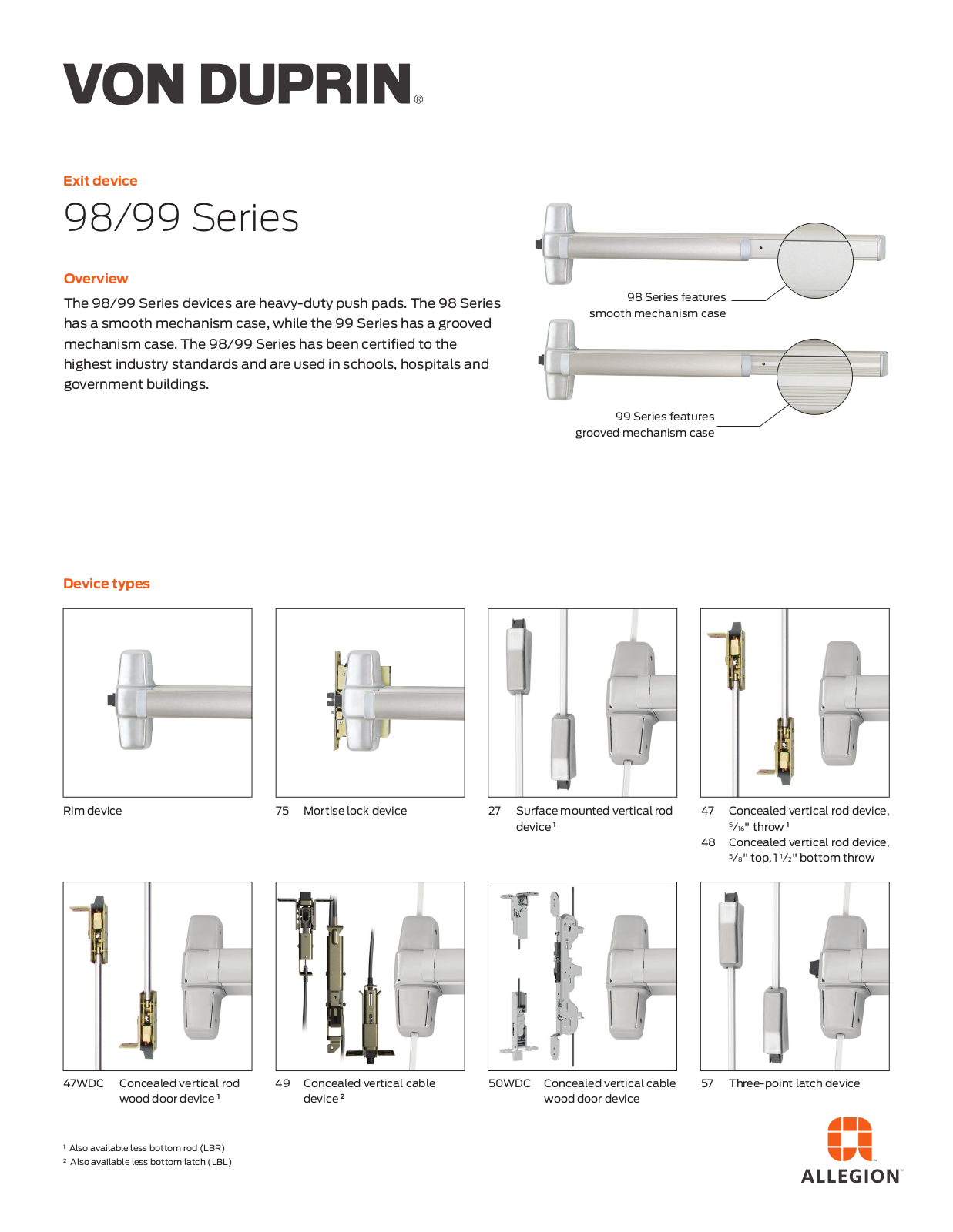 Allegion 98, 99 Service Manual