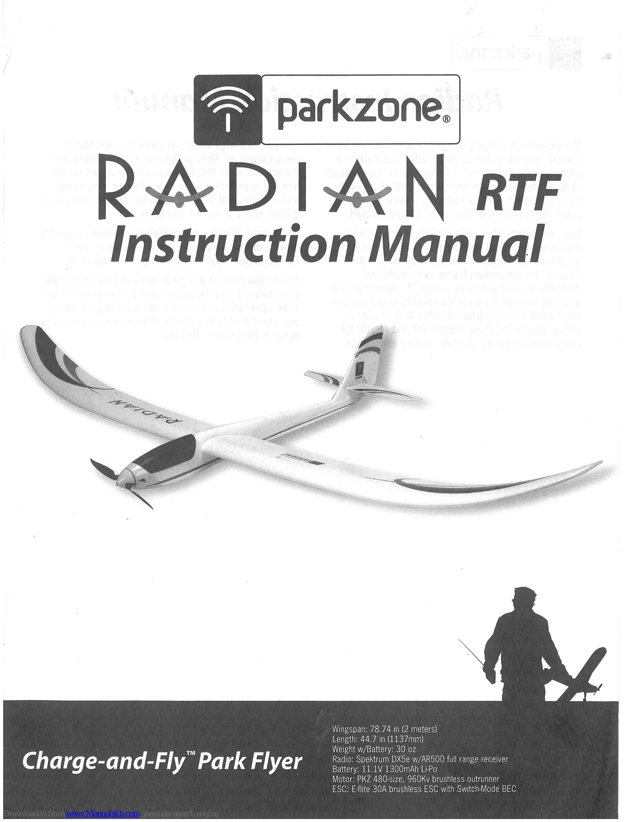 PARKZONE Radian Instruction Manual