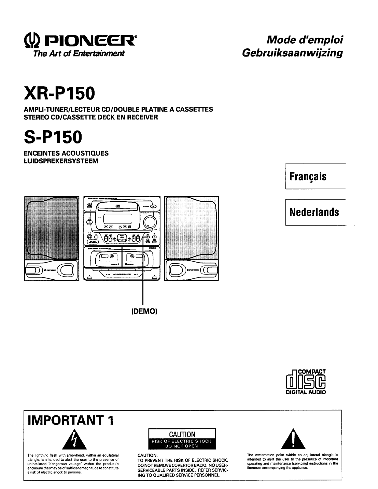 Pioneer XR-P150, S-P150 Manual