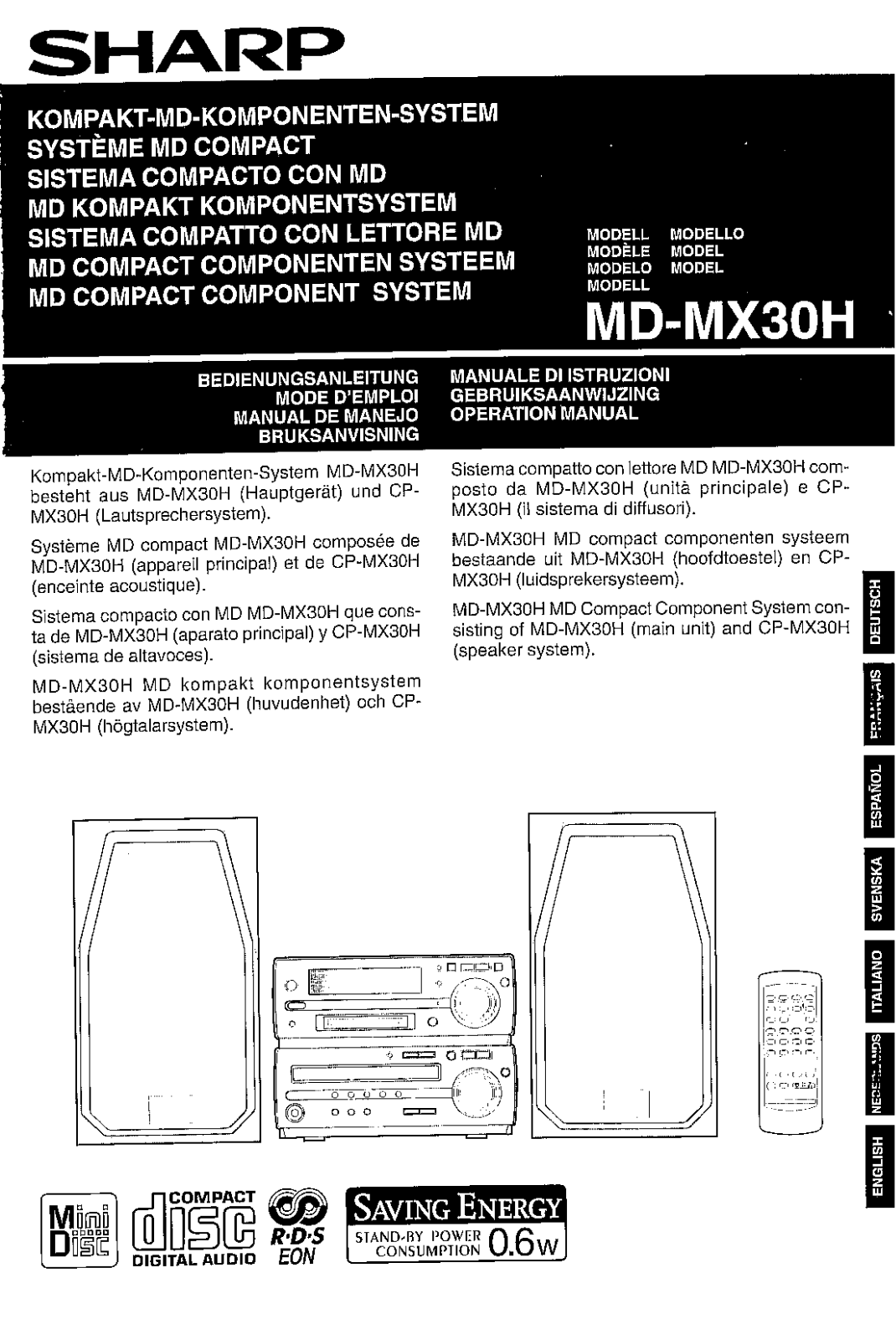 Sharp MD-MX30H User Manual