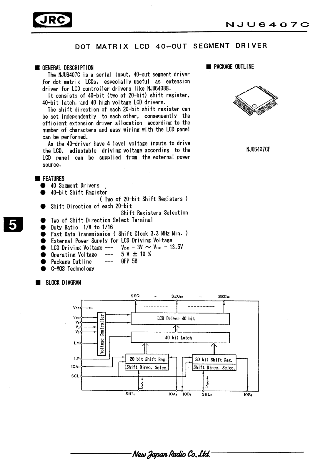 JRC NJU6407CF Datasheet