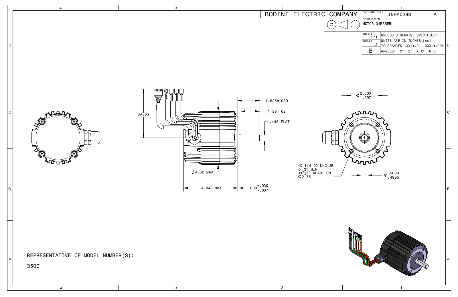 Bodine 3500 Reference Drawing