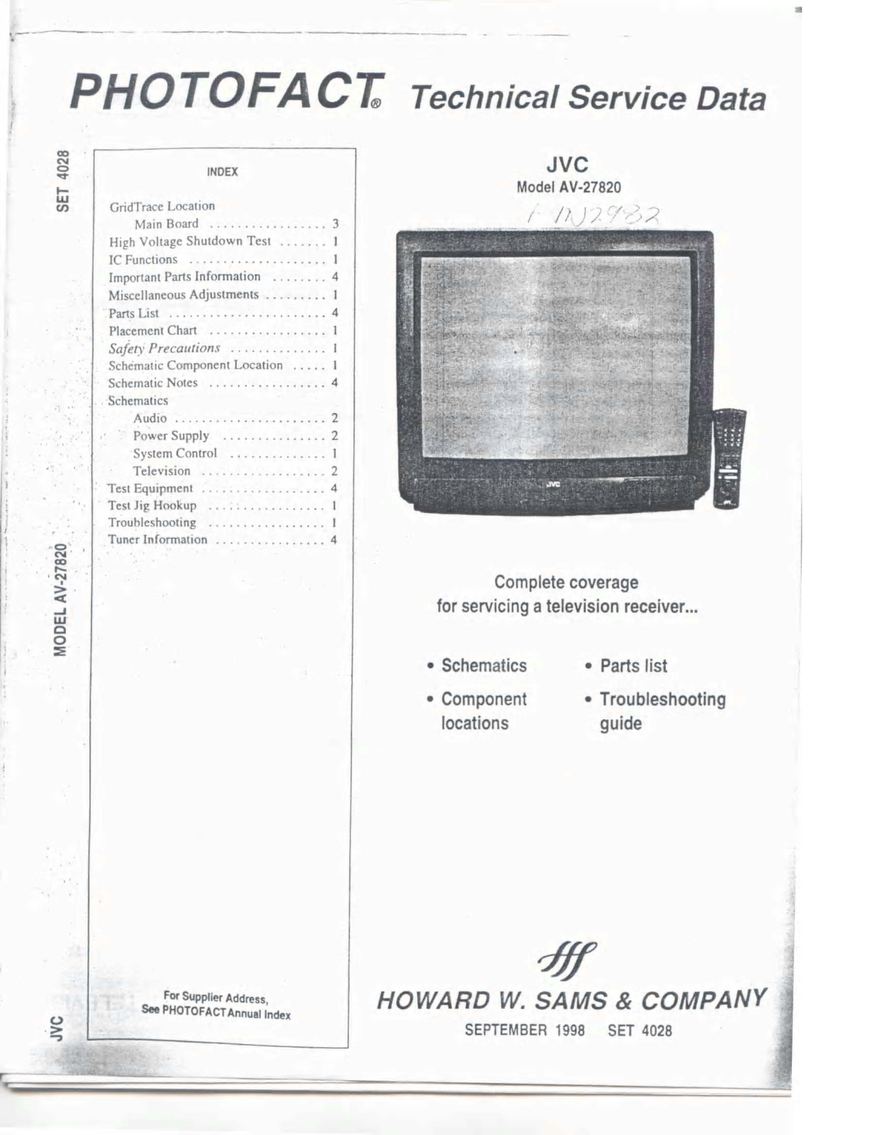 JVC av2820, avn2982 Diagram