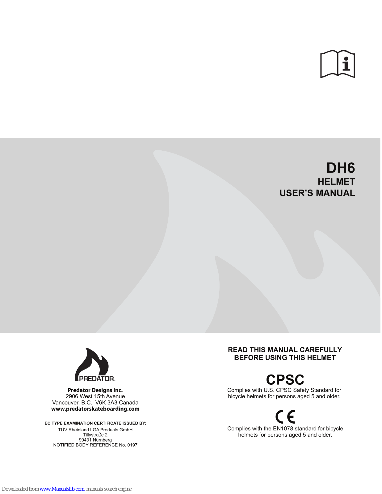 Predator DH6 User Manual - ManualMachine.com