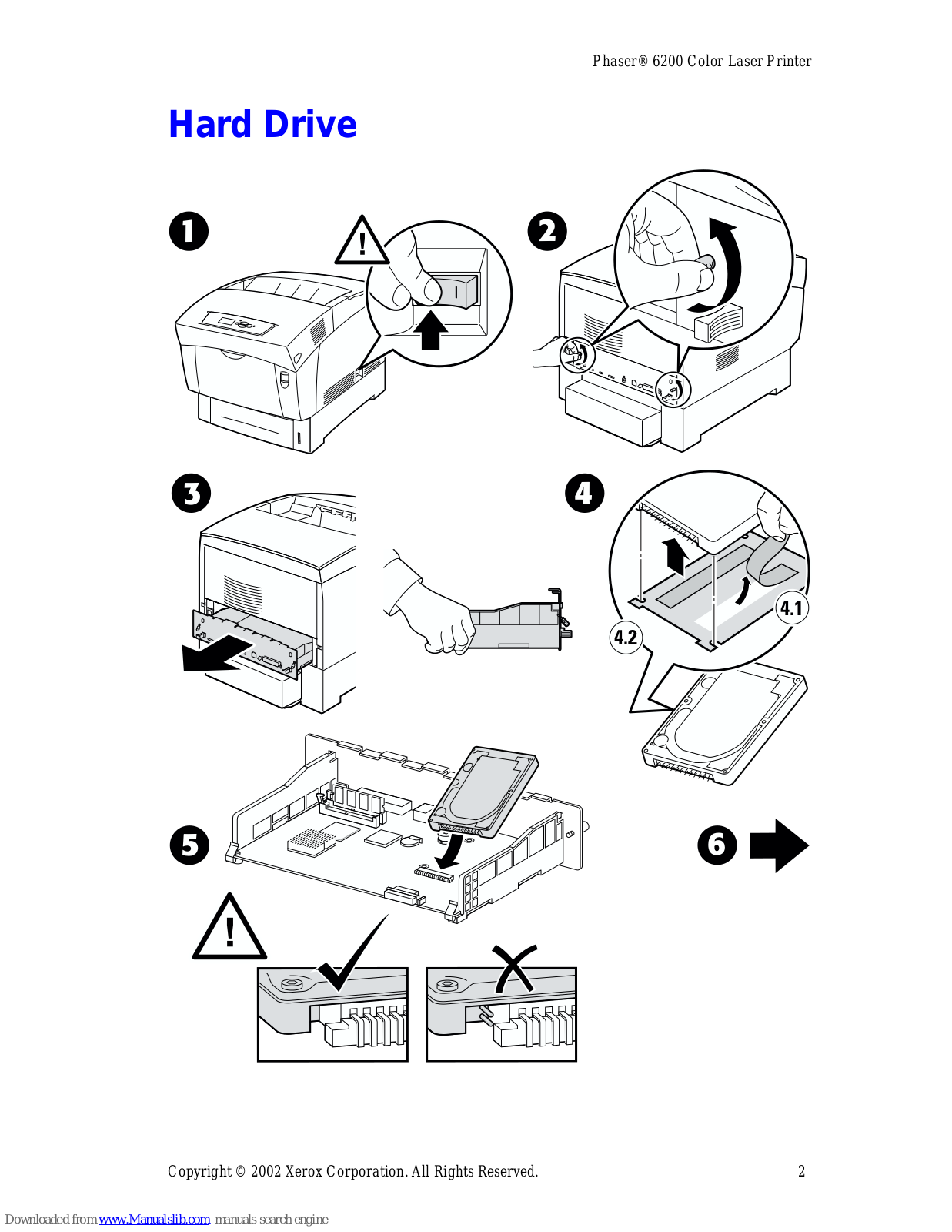 Xerox Phaser 6200DP, Phaser 6200b, Phaser 6200n Quick Setup Manual