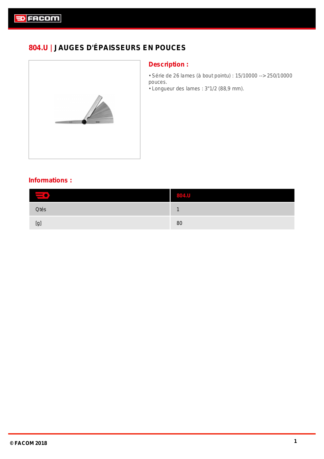Facom 804.U Specification - ManualMachine.com