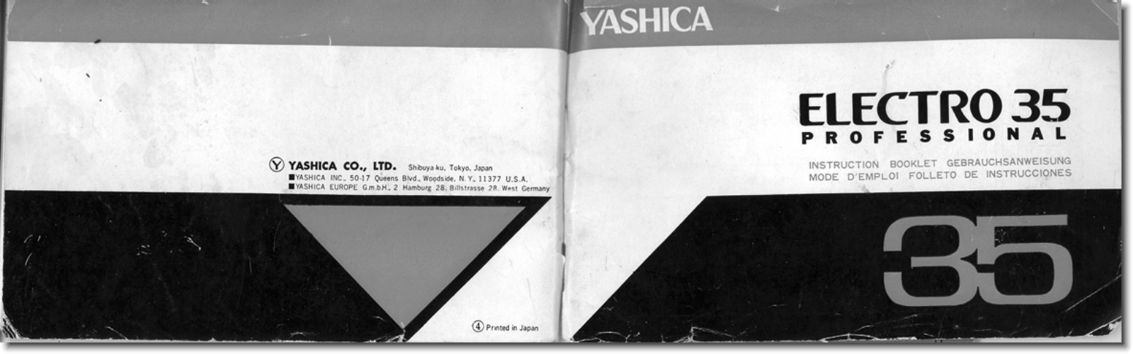 Yashica Electro 35 Professional Instruction Booklet