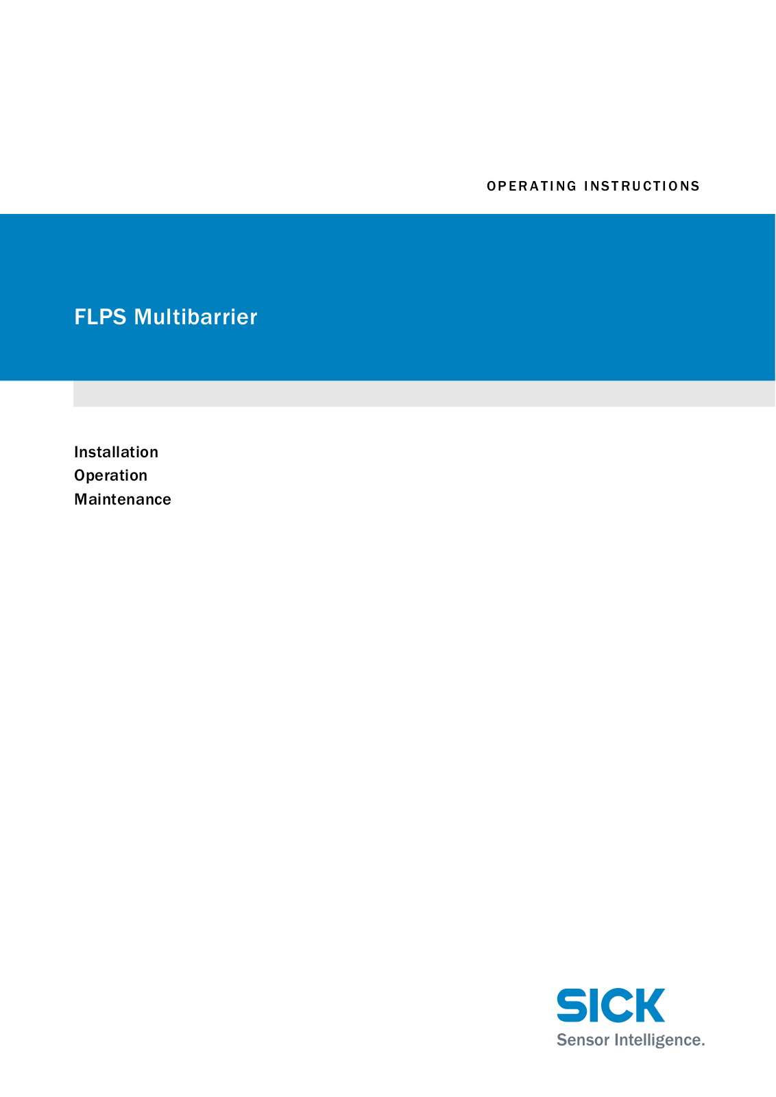 SICK FLPS Series, FLPS2-6004E-S-5, FLPS2-60042-S-5 Operating Instructions Manual