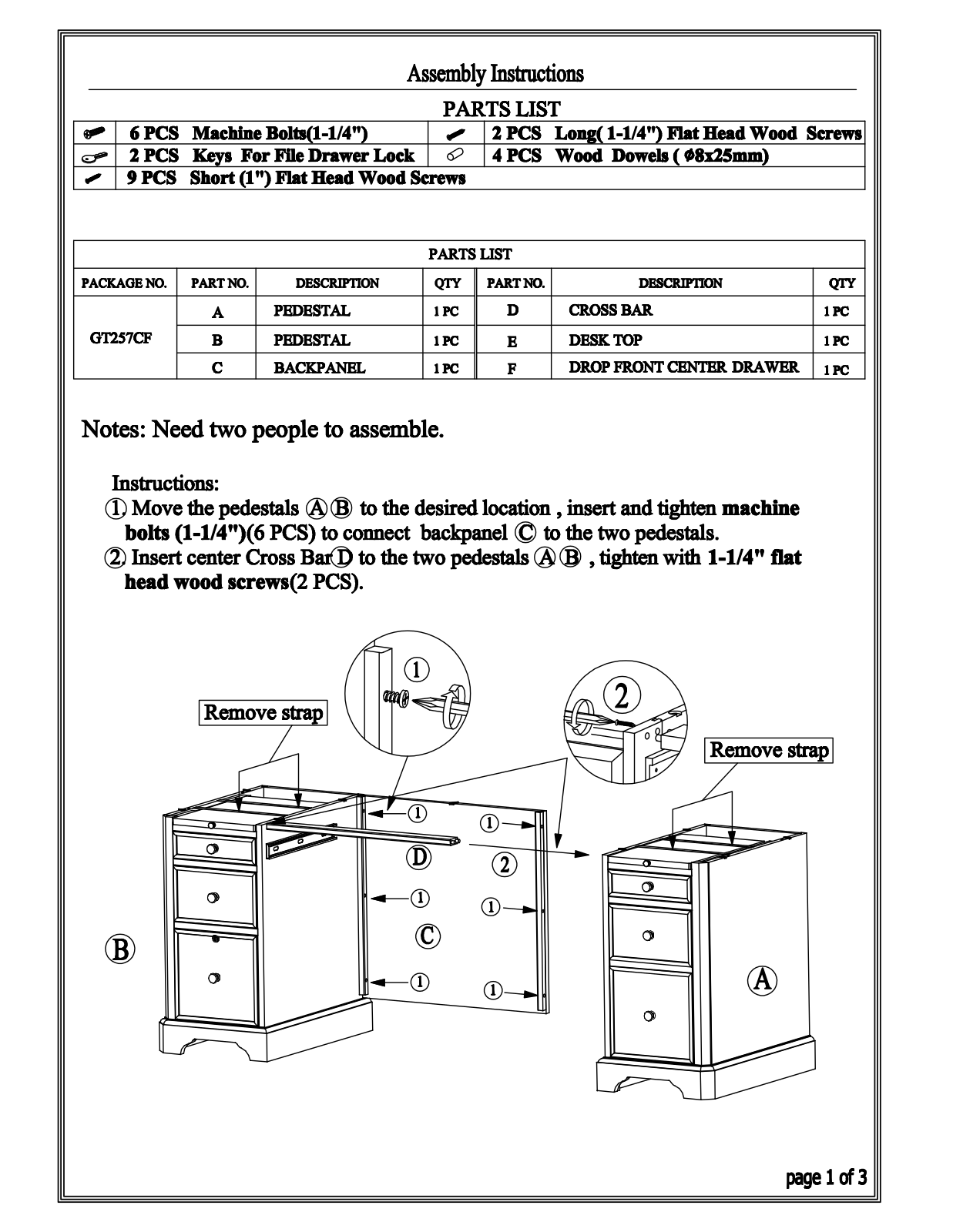 Lark Manor™ ALCT3473 Assembly Guide - ManualMachine.com