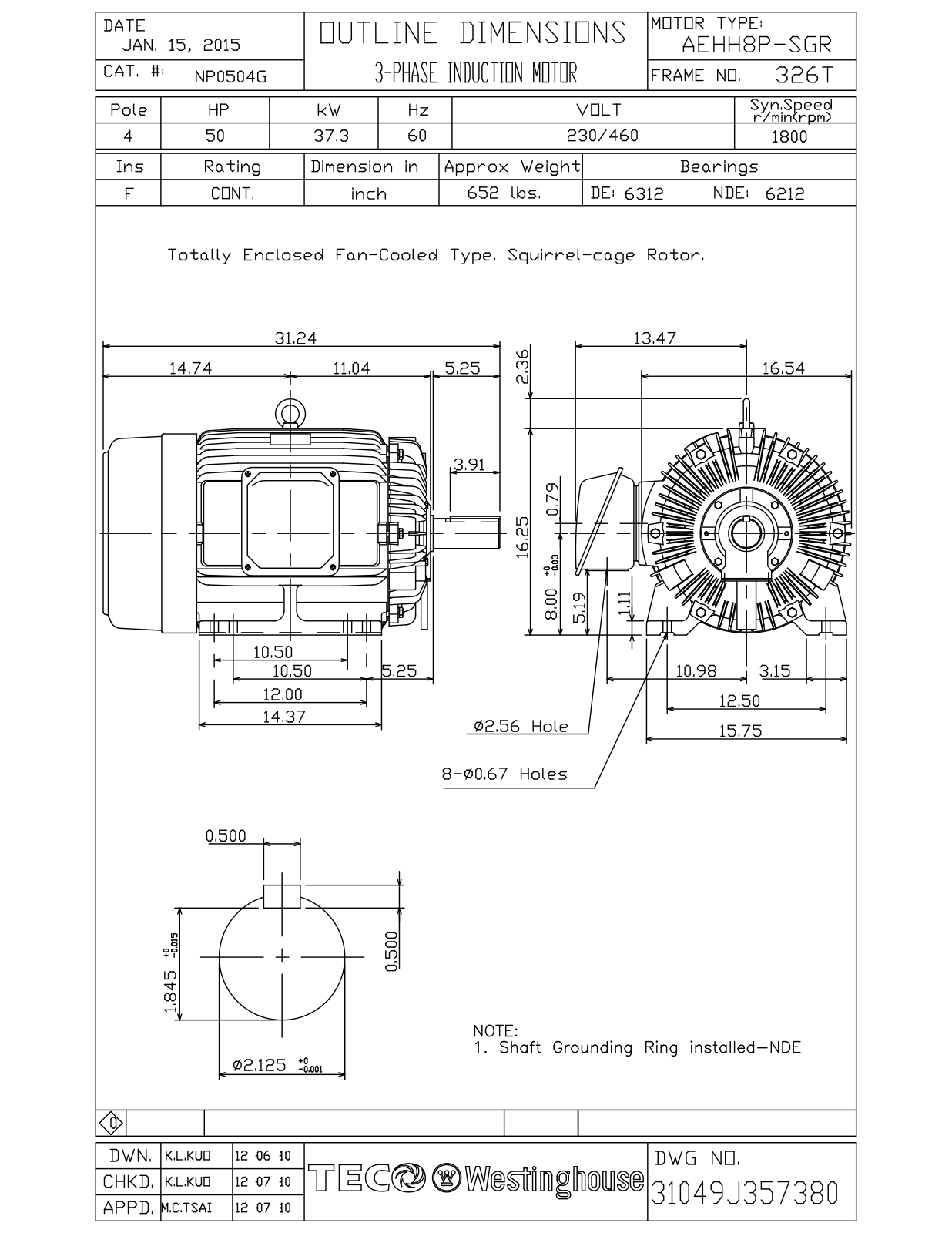 Teco NP0504G Reference Drawing