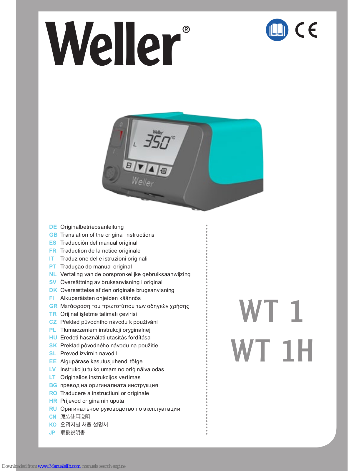 Weller WT 1, WT 1H Translation Of The Original Instructions