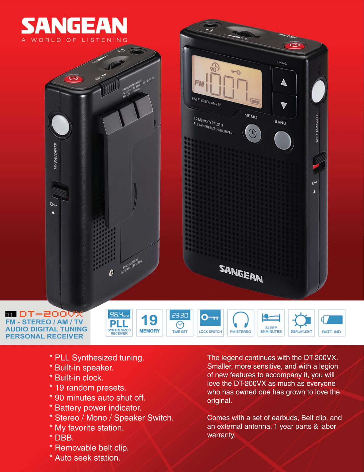 Sangean Electronics DT200VX User Manual