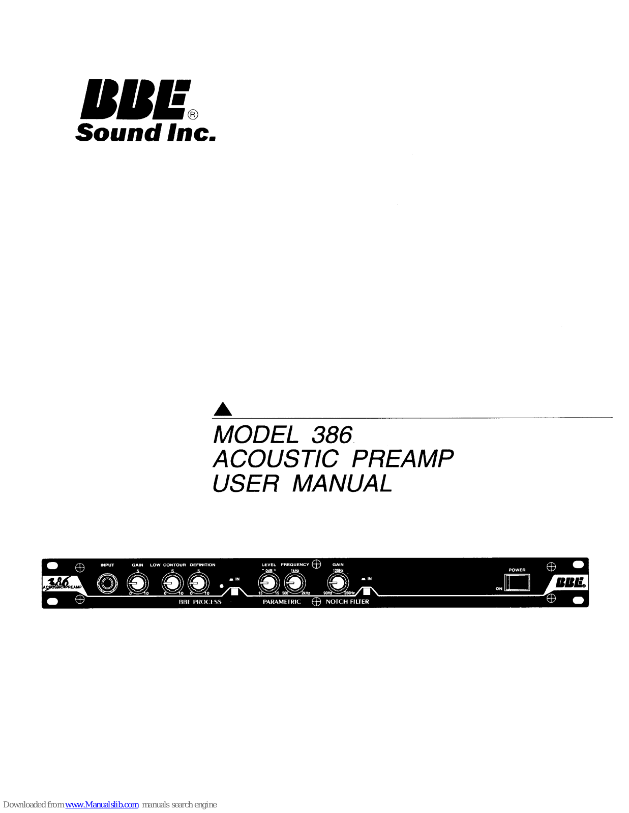 BBE Sound 386 User Manual