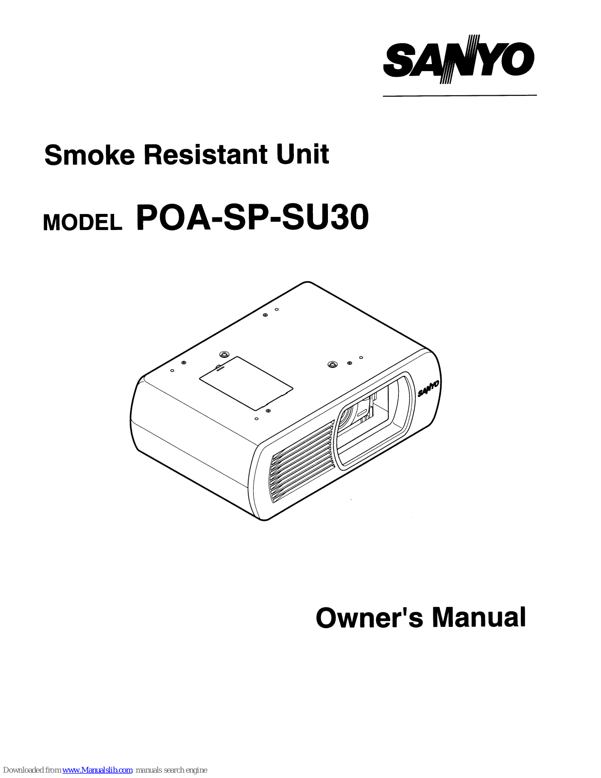 Sanyo SU30 - PLC SVGA LCD Projector,POA-SP-SU30 Instruction Manual