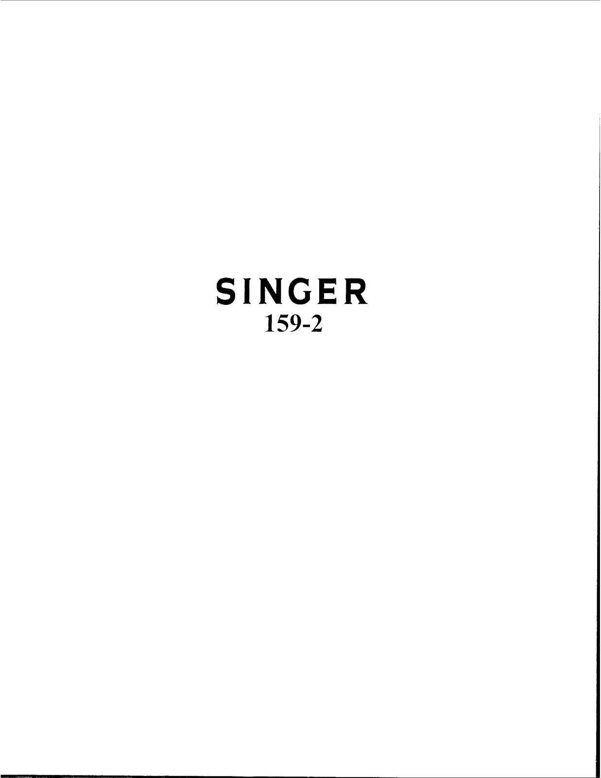 Singer 159-2 User Manual