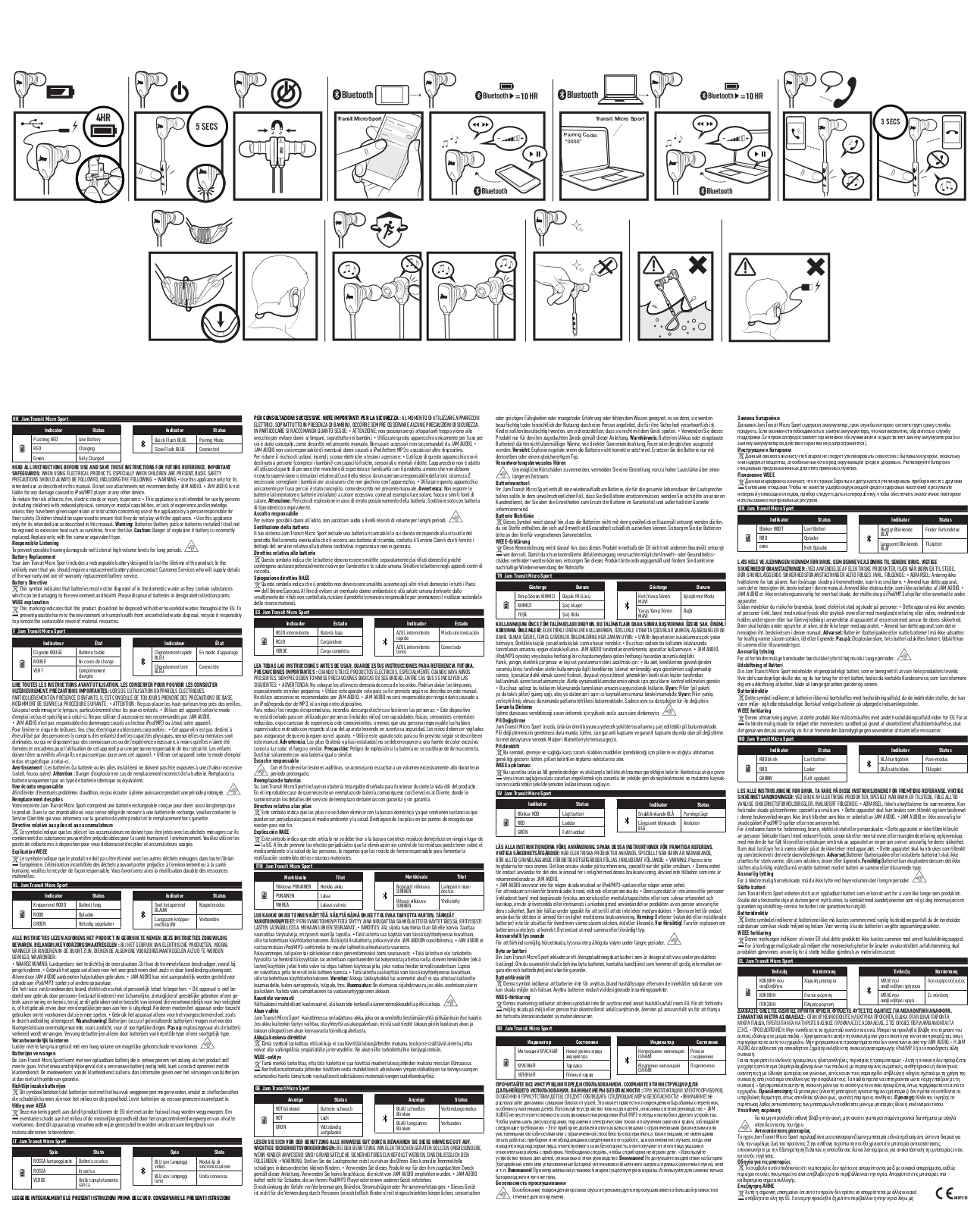 Jam Transit Micro Blue User Manual