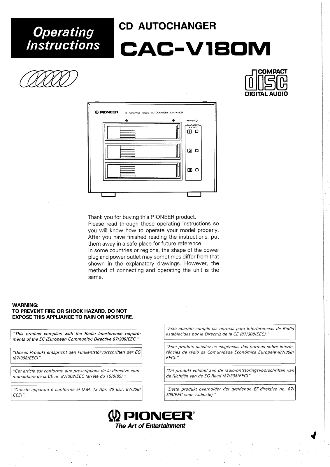 Pioneer CAC-V180M User Manual