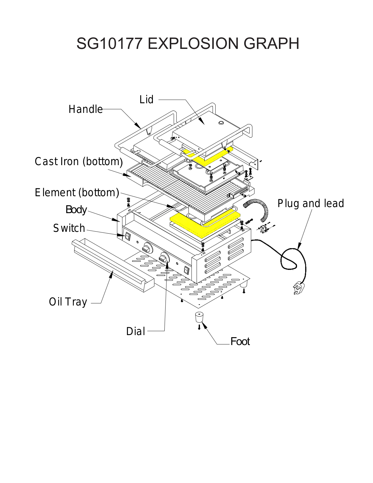 Omcan Food Machinery SG10177 Parts List