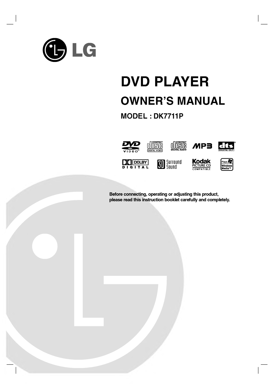 LG DK7711P User Manual