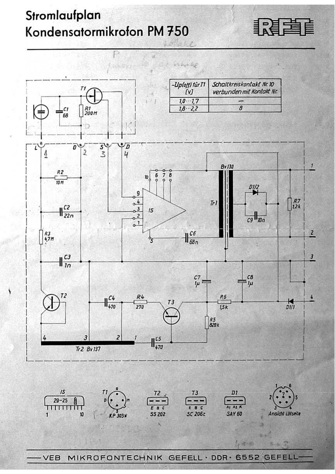 rft Rft PM750 Gefell RFT PM 750 schéma - ManualMachine.com