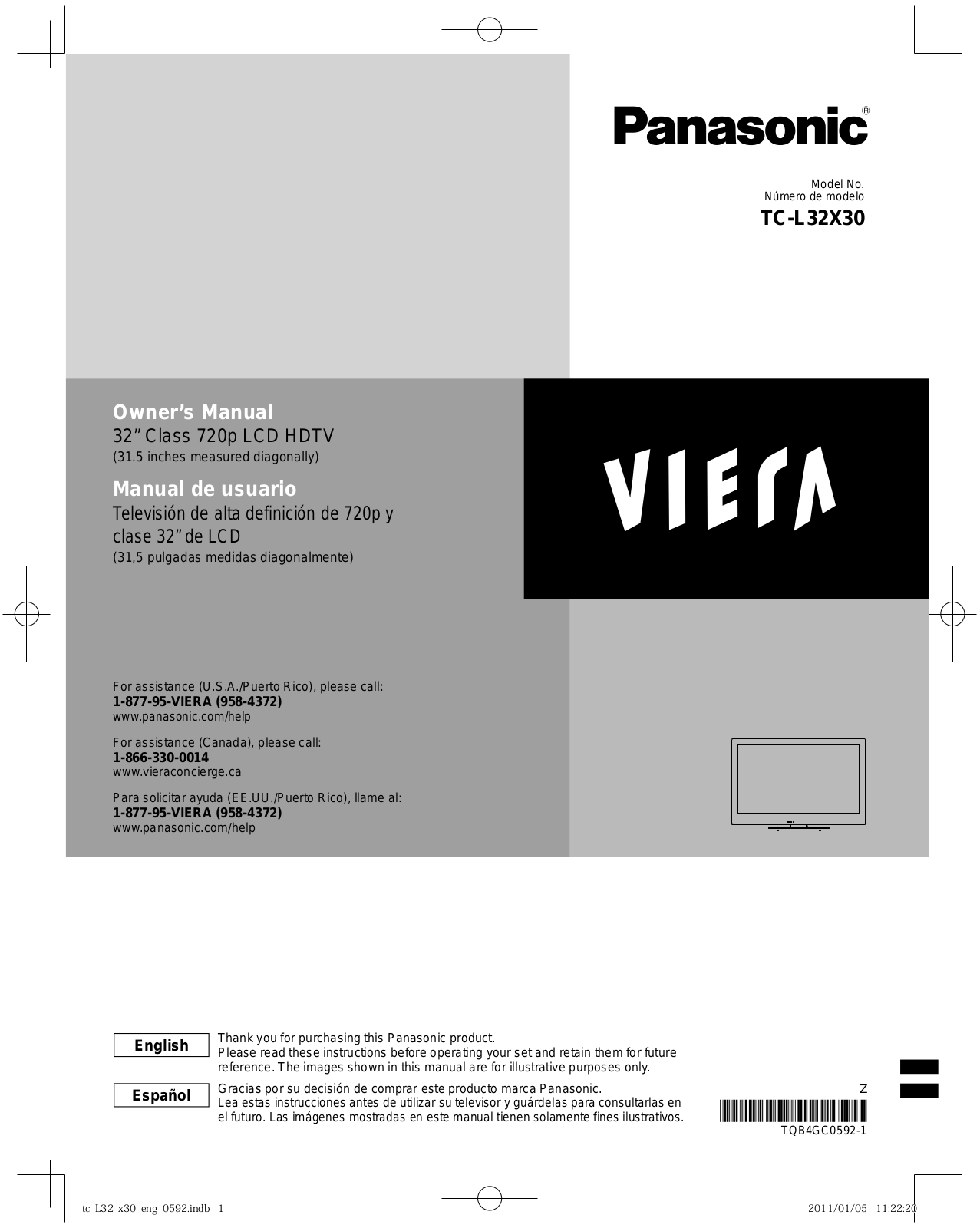 Panasonic TC-L32X30 Operating Instruction