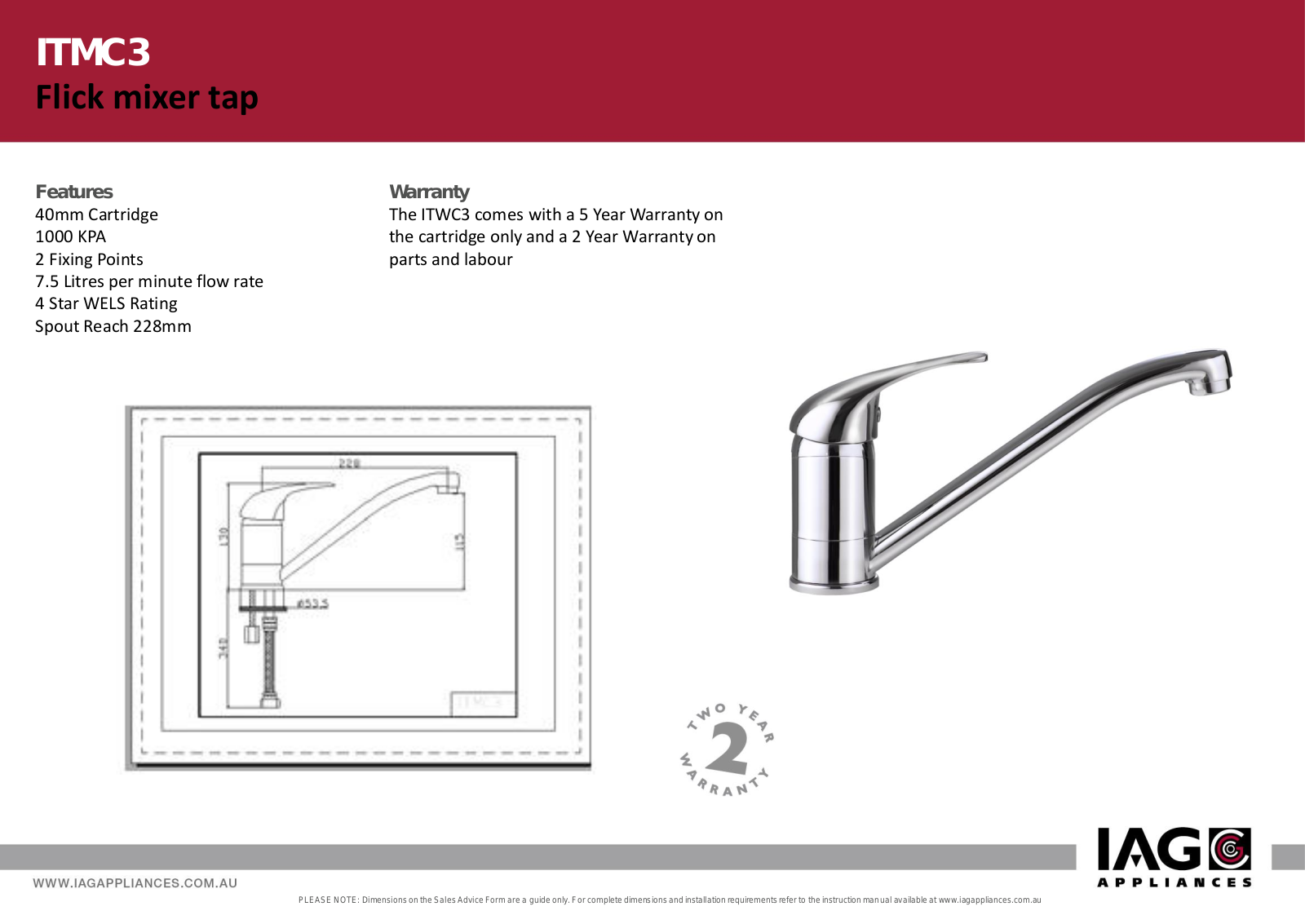 Arc ITMC3 Specifications Sheet