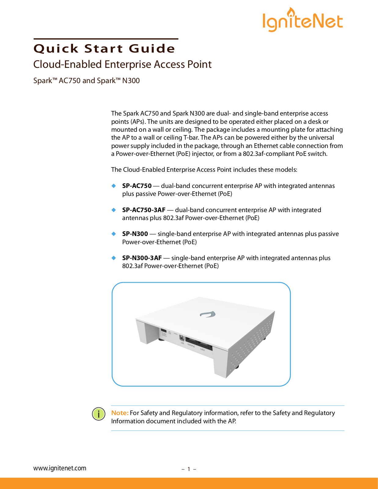 IgniteNet AC750, N300 User manual