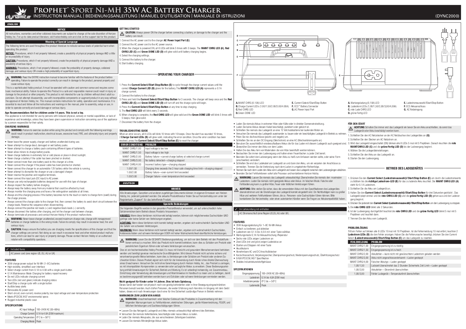 DYNAMITE DYNC2000 User Manual