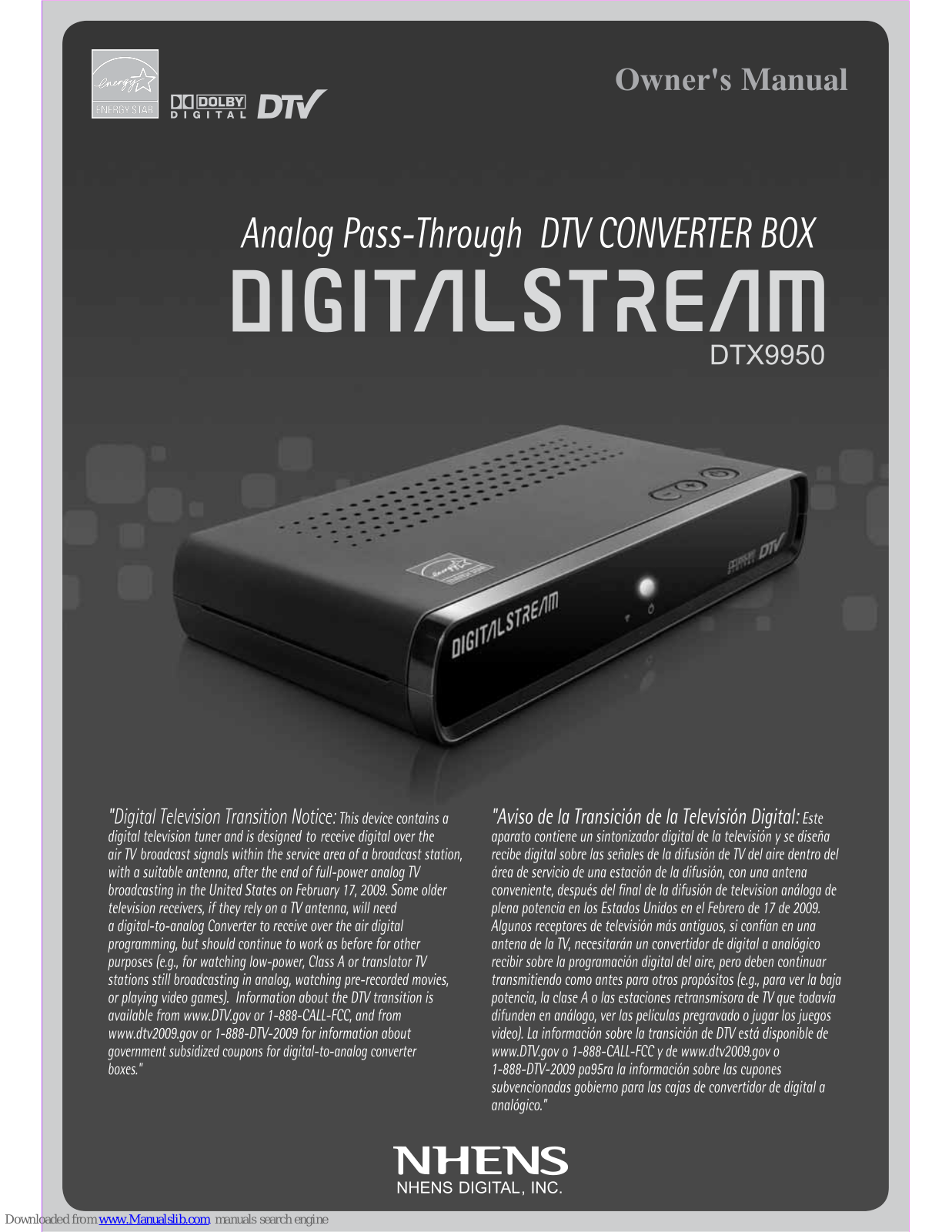 Digital Stream DTX9950 Owner's Manual