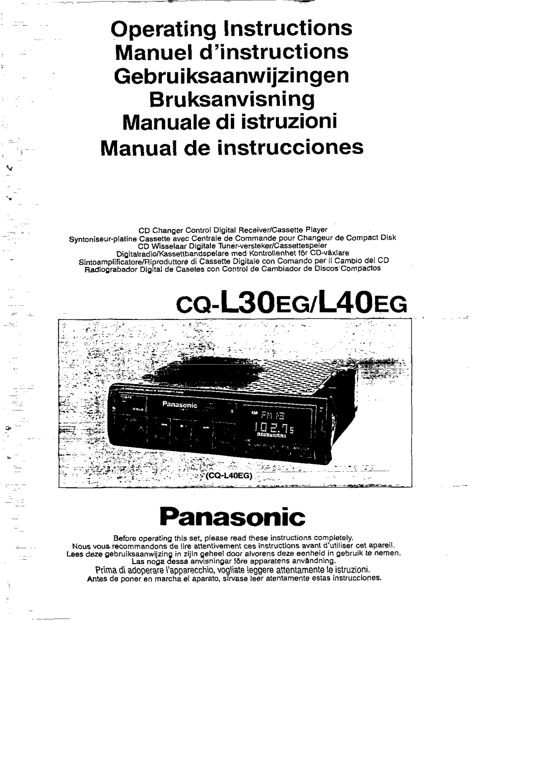 Panasonic CQ-L30E User Manual