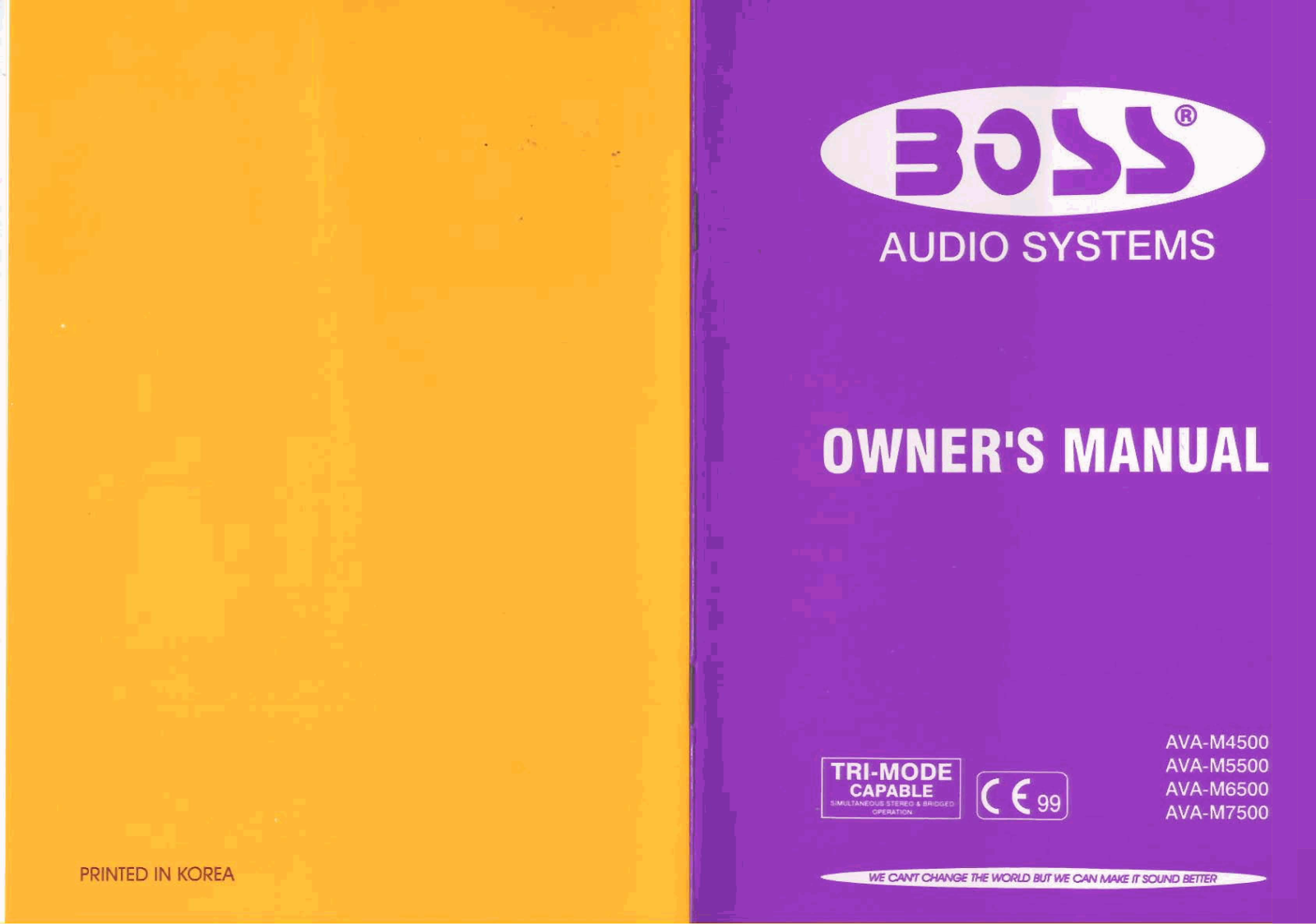 Boss Audio AVA-M5500, AVA-M6500, AVA-M7500 Owner's Manual