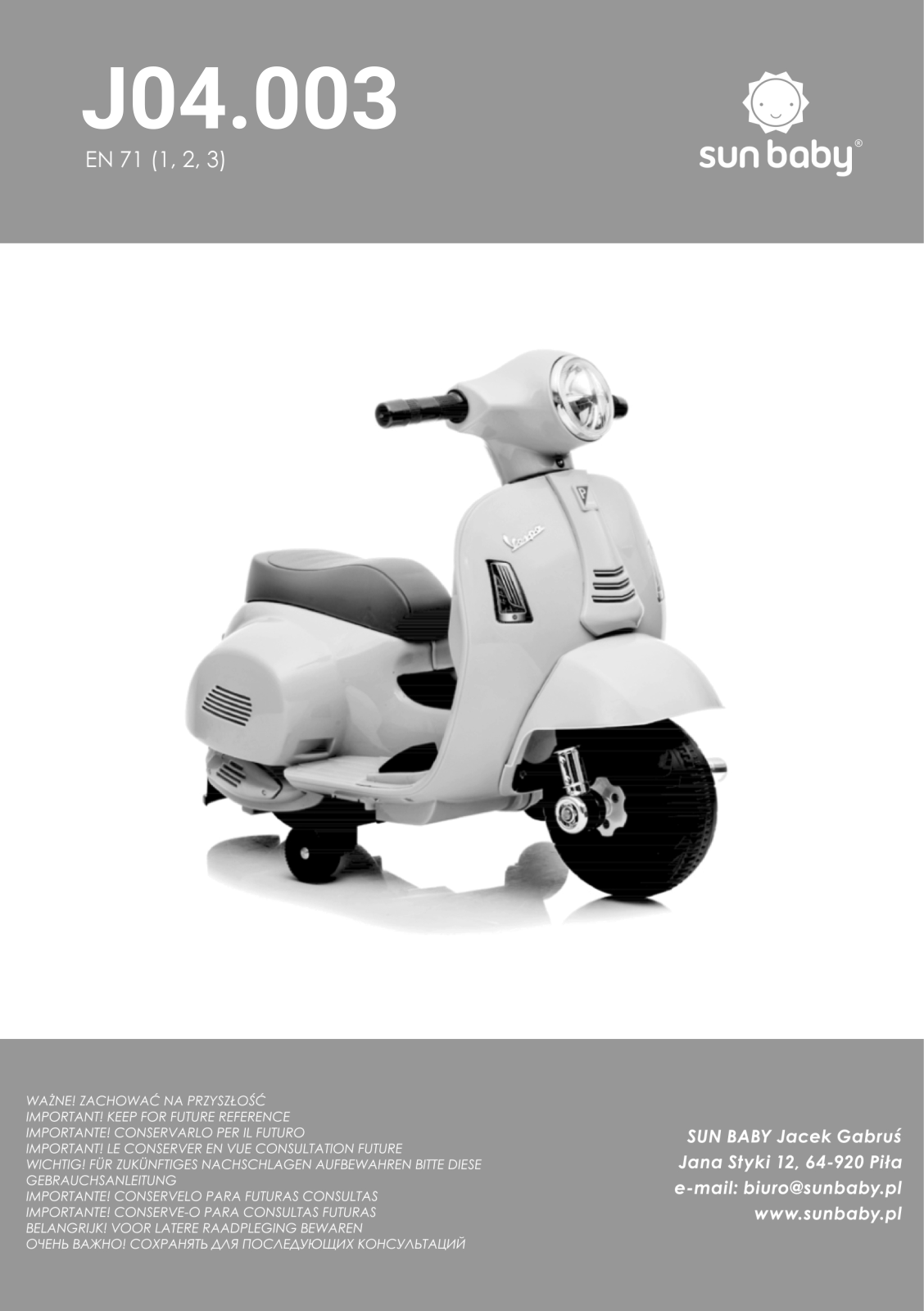SUN BABY J04.003 User guide - ManualMachine.com