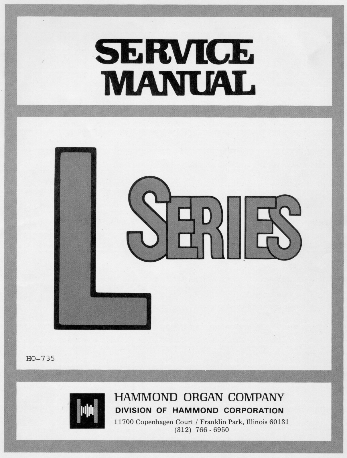 Hammond L-200, L-100-2, L-100-1, L-100A, L-100 Service Manual