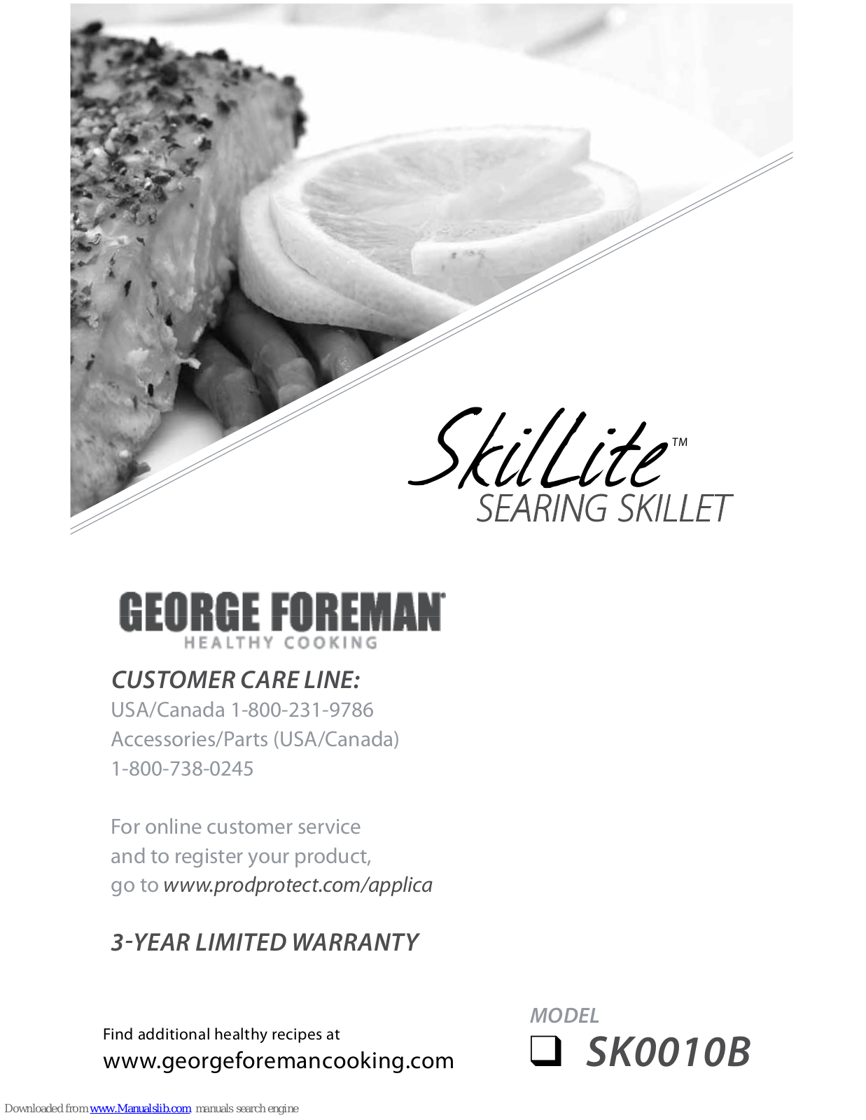 George Foreman Skillite SK0010B Use And Care Book Manual