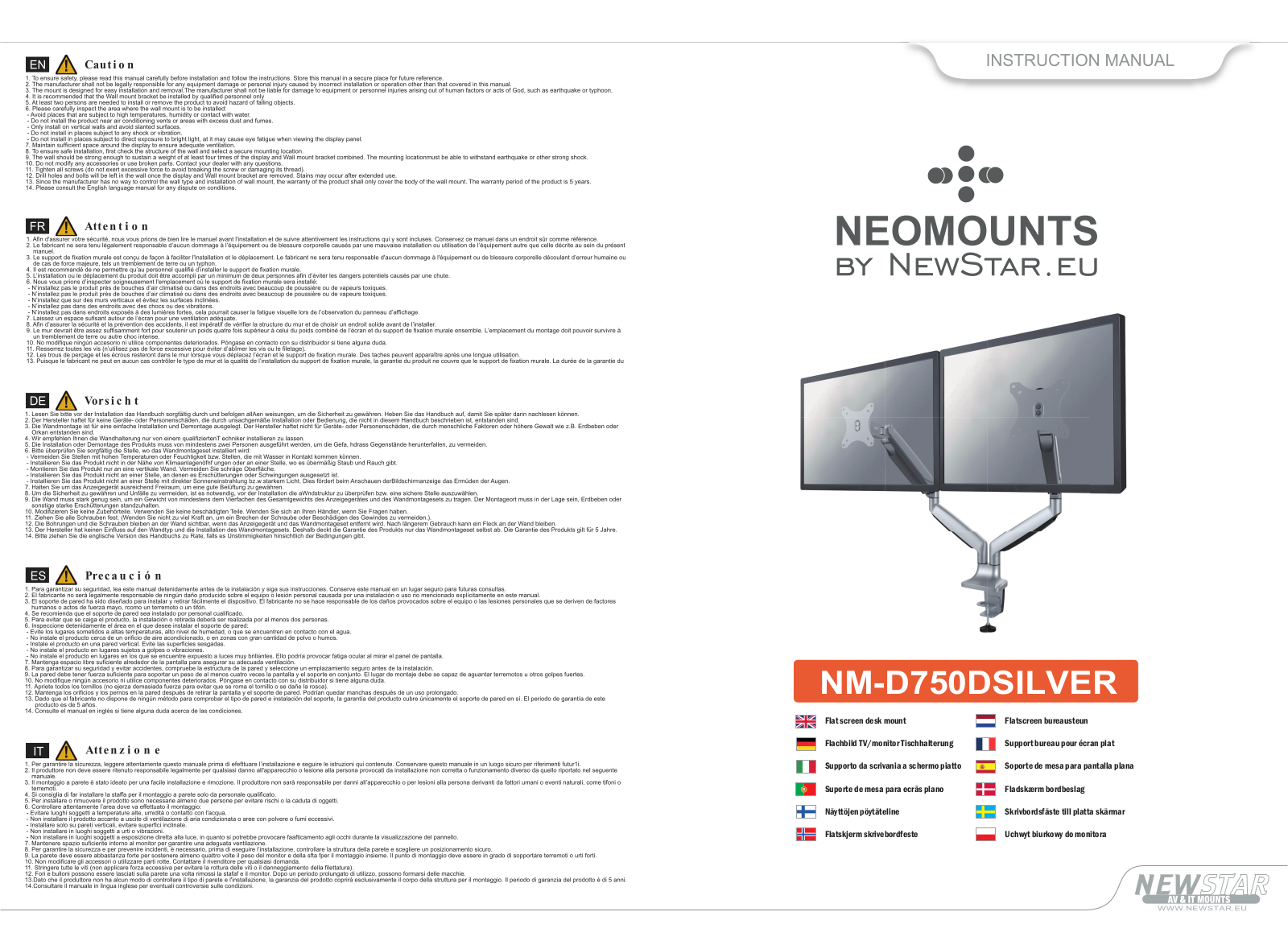 Newstar NM-D750DSILVER User Manual