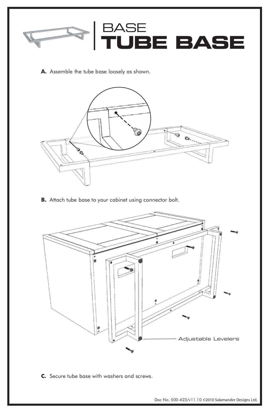 Salamander Designs CA-TB-N-B User Manual