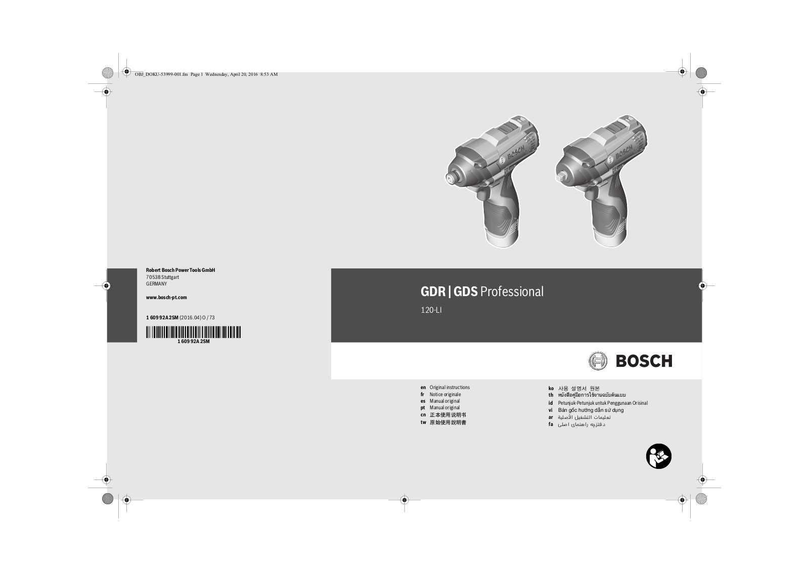 Bosch GDR 120-LI, GDS 120-LI User Manual