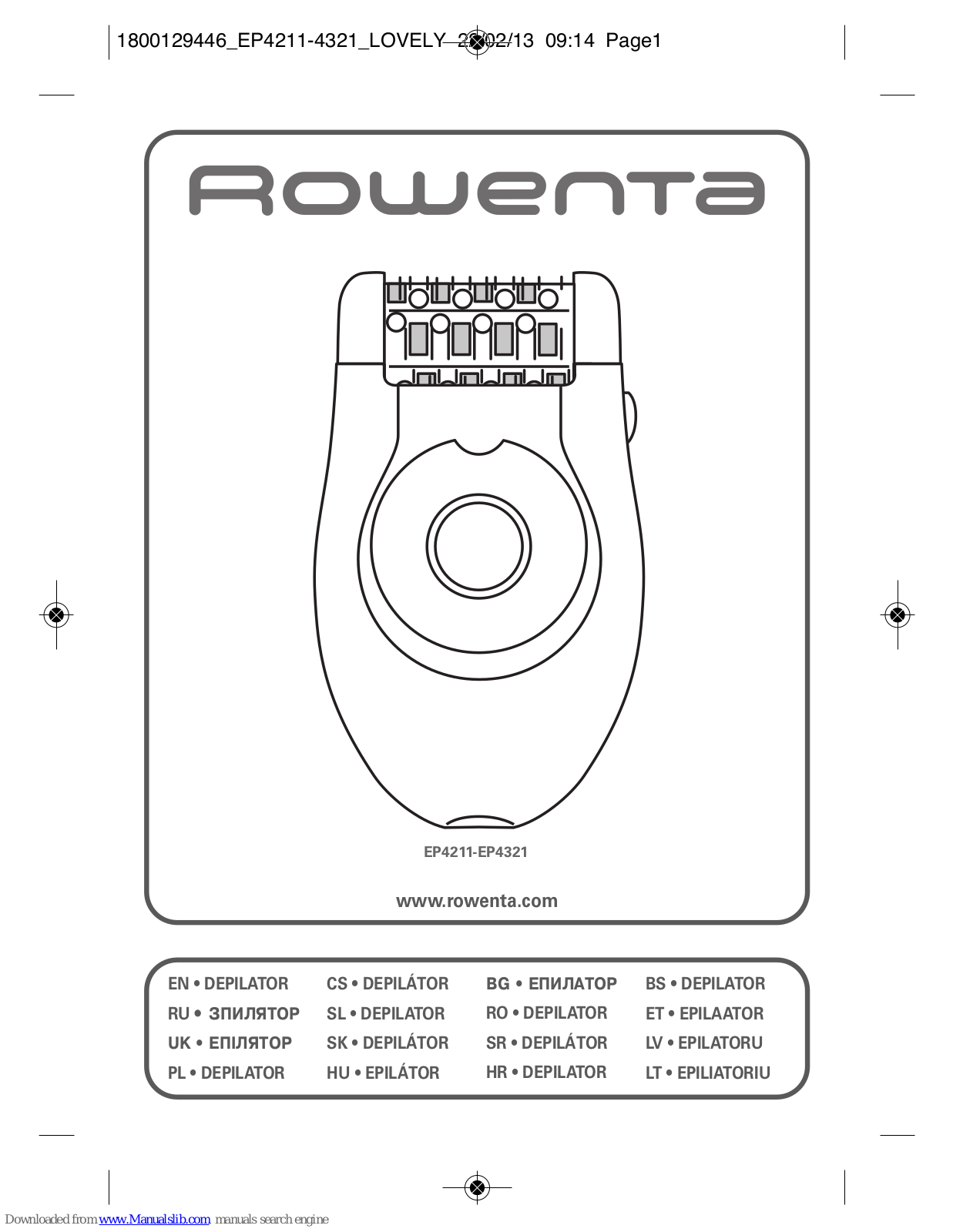 Rowenta Lovely EP4321 Instructions Manual