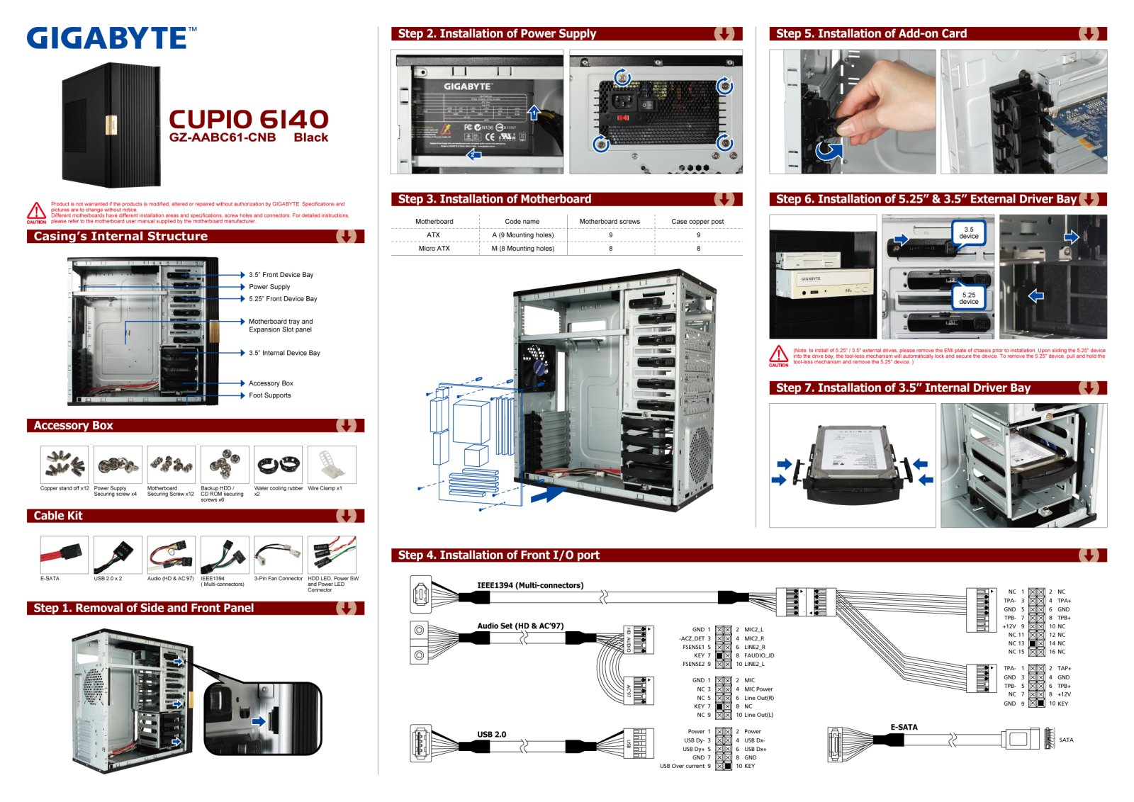 GIGABYTE Cupio 6140 Owner's Manual